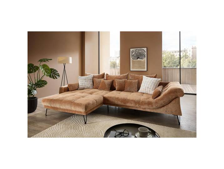 Livetastic Ecksofa, Koralle, Metall, Uni, Füllung: Schaumstoff,Schaumstoff,Schaumstoff,Schaumstoff, Ottomane links, L-Form, 310x192 cm, Rücken echt, Wohnzimmer, Sofas & Couches, Wohnlandschaften, Ecksofas
