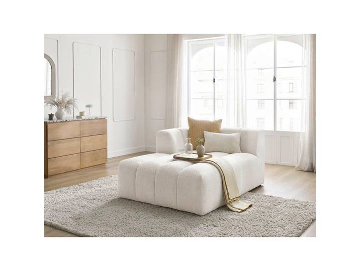 Sofaelement Annecy, Weiß, Kunststoff, 1-Sitzer, 120x72x170 cm, Rücken echt, Wohnzimmer, Sofas & Couches, Sofas, Modulsofas