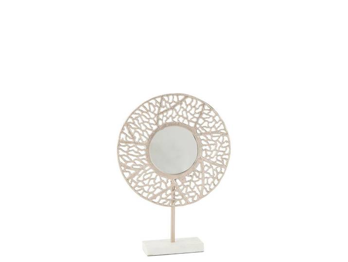 Ambia Home Dekospiegel, Champagner, Metall, Stein, 10x49.5x34 cm, Ordnen & Aufbewahren, Deko- & Aufbewahrungsboxen