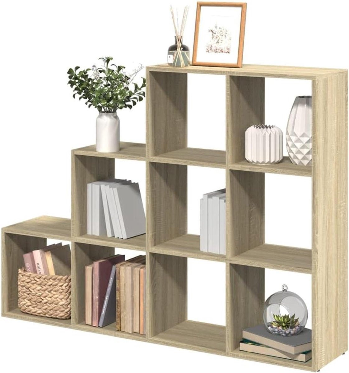 Boekenkast Treden Opbergrek Sonoma Eiken, Hoogte: 137,5 cm