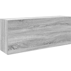 Helloshop26 - Multifunktionaler Badezimmer-Wandschrank mit klarem Design 100 x 25 x 40 cm aus grauem Holz
