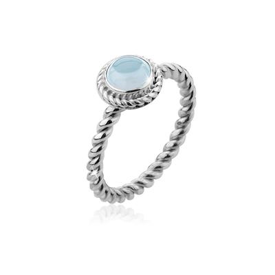 Fingerring NENALINA "Aquamarin Geburtsstein März Trend Edel 925 Silber" Gr. 54, blau (hellblau), Fingerringe, Damen, 54mm,mit Steinen, Silber 925 (Sterlingsilber), 2mm, Fingerring