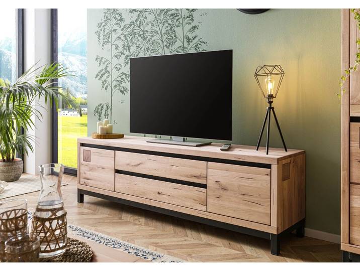 TV-Board Wildeiche 190x40x56 bianco geölt VILLANDERS #253