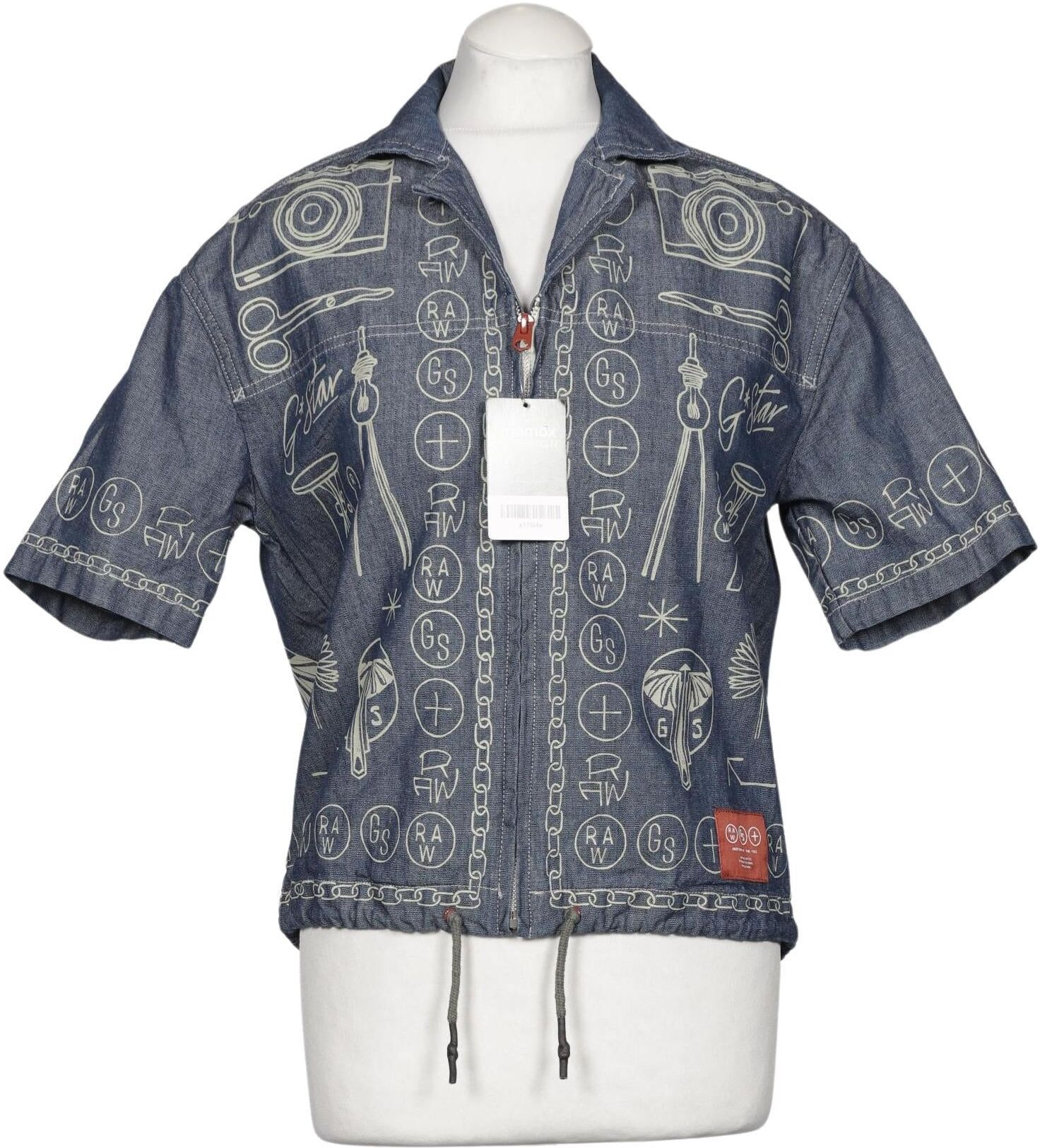 G Star RAW Damen Bluse, Blau, Gr. Xxs, Baumwolle - Second Hand