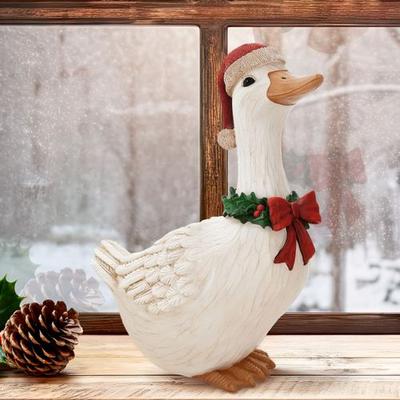 Burton + Burton Christmas Goose Figure Weathered White , Weathered White