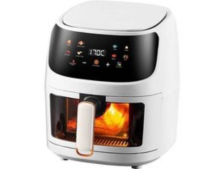 Friteuse Sans Huile 8 L 2400W Air Fryer avec Fenêtre Visible Airfryer avec LED Écran Tactile Friteuse à Air Chaud avec 8