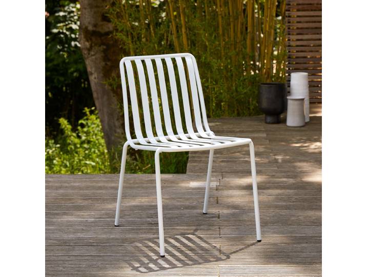 Outdoor Stuhl Gaby White aus lackiertem Metall - Weiß