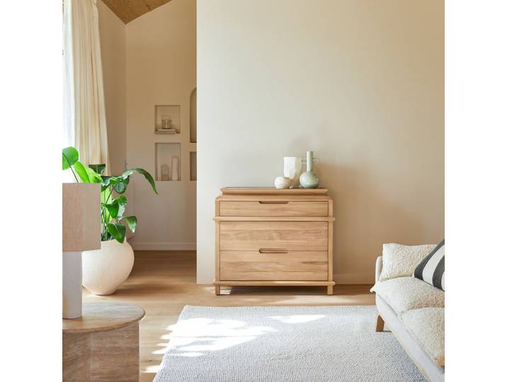 Kommode aus massivem Teakholz Achille - Natur - Teak