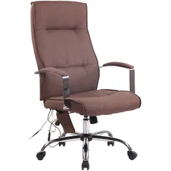 CLP Bürostuhl Portland Stoff mit Massagefunktion   Farbe: braun, Material: Stoff