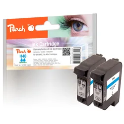 Peach Doppelpack Druckköpfe cyan kompatibel zu Xerox, HP No. 40 c*2, 51640CE*2