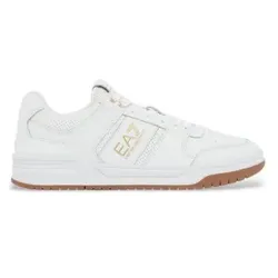 EA7 Unisex. X8X234_XK422 Leder Turnschuhe Baseline weiß (36), Wohnung, Schnürsenkel, Lässig