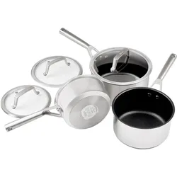 Ninja NIA Topfset 3tlg. m.GD Edelst., Pfannenset + Topfset, Schwarz, Silber