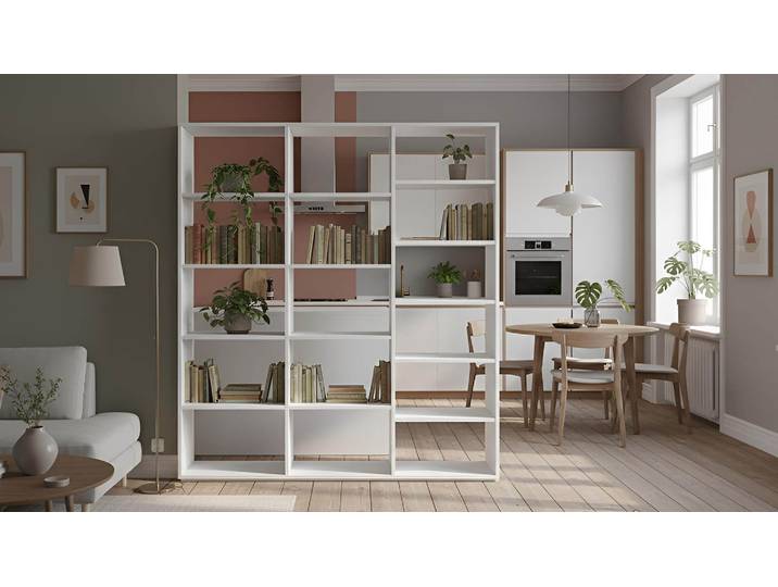 50 cm tiefer Raumteiler MDF Lackiert Signal­weiß RAL&nbsp;9003