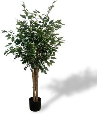 XBrand 47.2 in Two-Tone Variegated Artificial Ficus Tree, Indoor or Outdoor