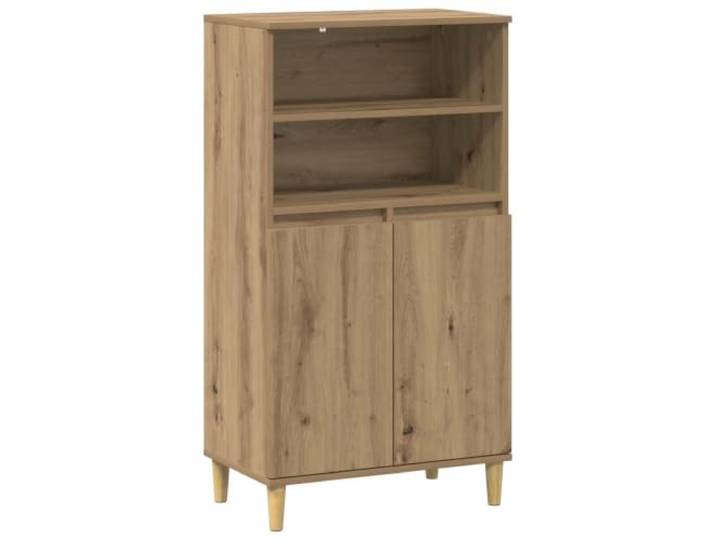 TEKGHUT Highboard Artisan-Eiche 60 x 36 x 110 cm Holzwerkstoff Offene Regale, geschlossene Schränke, erhöhtes Fußdesign, für Wohnzimmer, Esszimmer, Küche, Flur