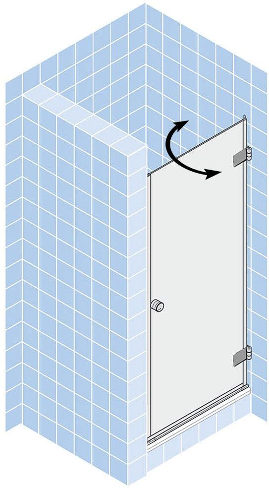Breuer FIRST GLASS Drehtüre für Nische, Anschlag rechts
