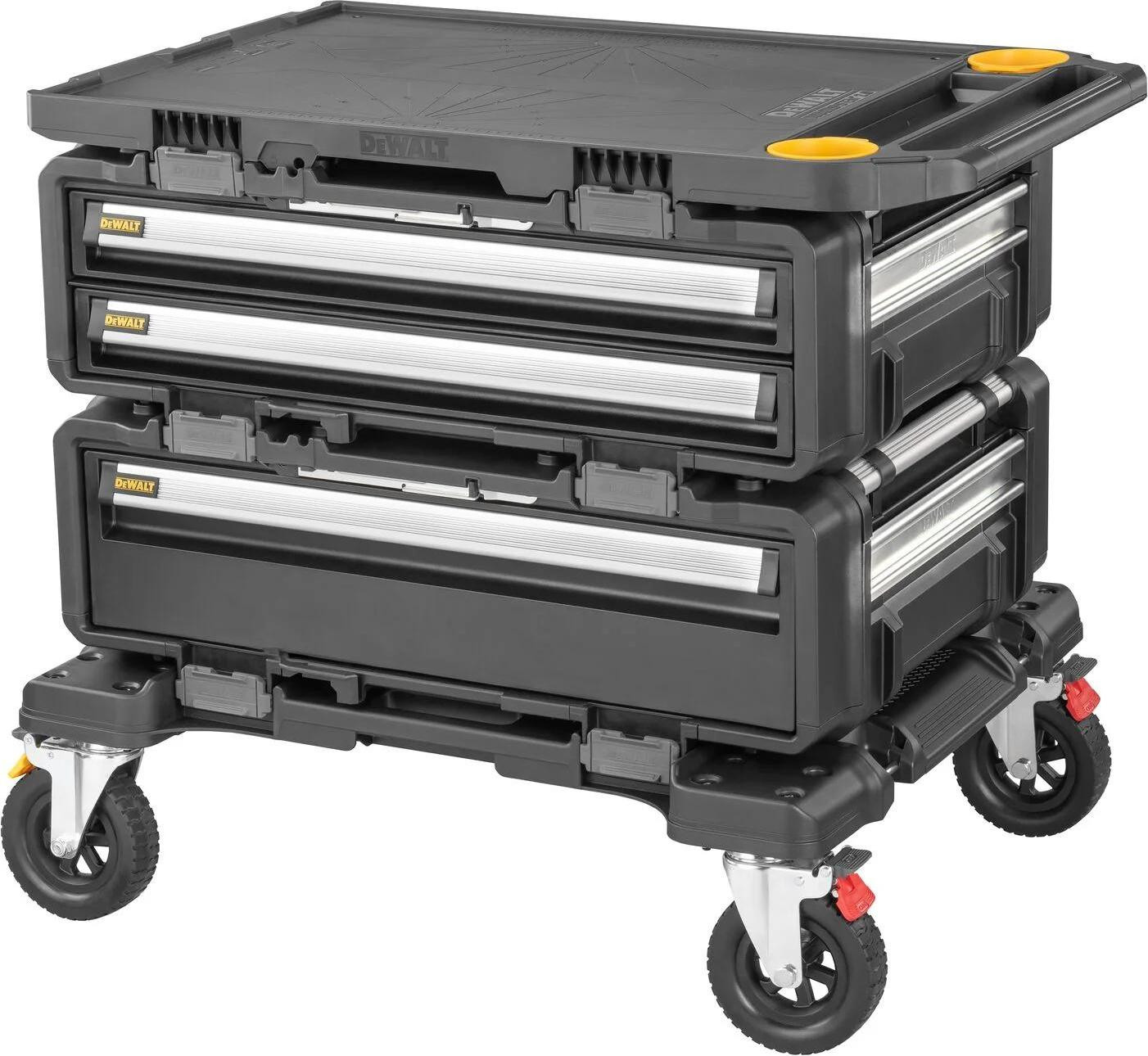 DeWALT ToughSystem DXL Tower 4-in-1 Gereedschapswagen met 2 gereedschapskisten, werkblad en transportroller DWST60520-1