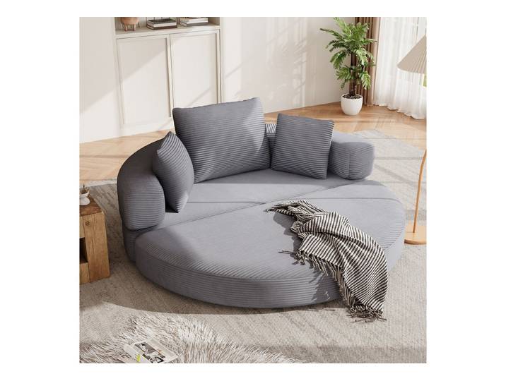 Celya Sofa Multifunktionales freistehendes Klappsofabett, Boneless Couch, Ovales Bett mit Kissen, modulares Sofa, Cordstoff-Bezug (173 x 176 cm)