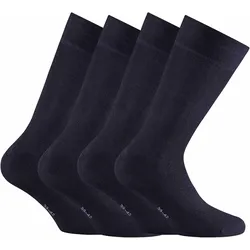 Rohner Basic Unisex Socken, 4er Pack - Bambus, Kurzsocken Schwarz / 47-50