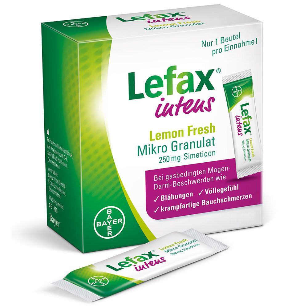 Lefax intens Lemon Fresh Mikro Granul.250 mg Sim. 50 St Granulat