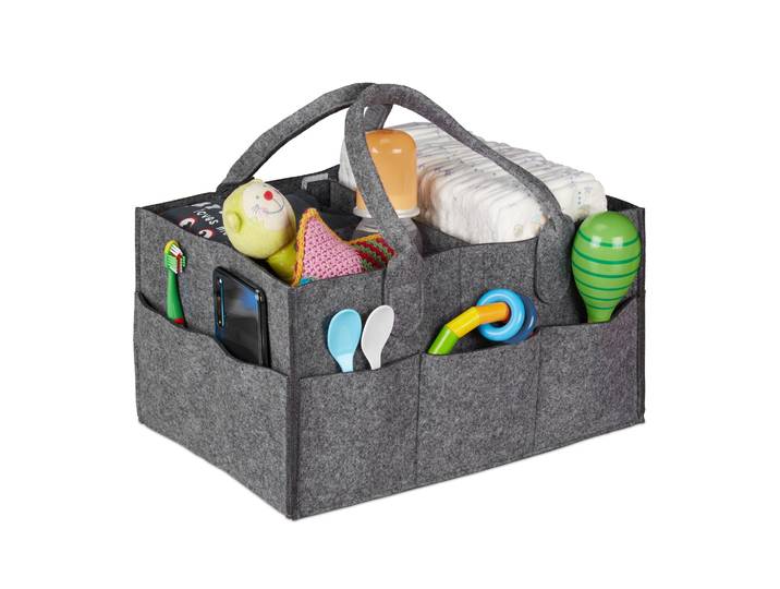 Baby Windel Caddy Filz Anthrazit