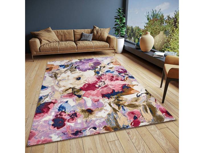 Tapis à poils courts Atika Multicolore 120 x 180cm Coton/Gamme chenille