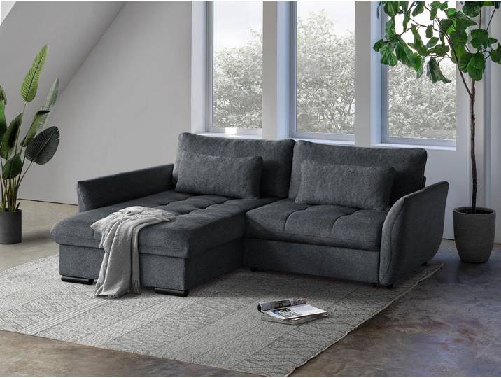 Beautysofa Ecksofa Caro, Lieferung beinhaltet die Einbringung in die Wohnung, 240 cm Corner Sofa, stilvoll Wohnzimmerecke, Bettfunktion