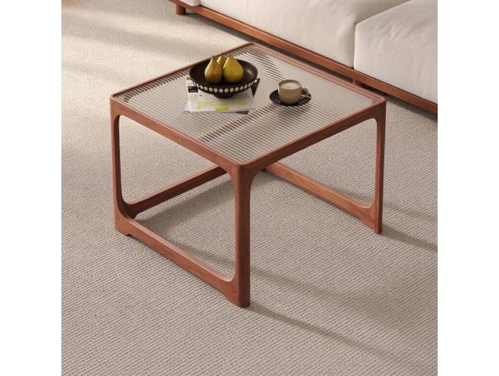 Massivholz Couchtisch Set mit Glasplatte, Vintage Stil für Wohnzimmer Massivholz, Glasplatte, Couchtisch Set, Vintage Stil, kleine Räume, Wohnzimmer, Balkon