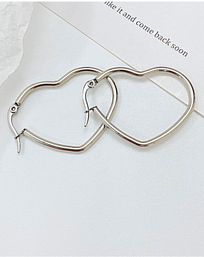 Paar Creolen FIRETTI "Schmuck Geschenk Herz", silber (edelstahlfarben), Ohrringe, Damen, 32mm, Edelstahl, Paar Creolen
