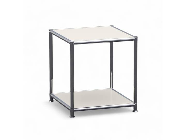 Couchtisch System4 Cubey 40.4x40.4 cm, Seidengrau/Verchromt, Quadratisch, Neu - Perfekt für Sofa und Lounge