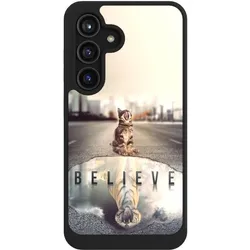 Nivocase Hülle für Samsung Galaxy S24 Handyhülle NIVOcore Case Schwarz Motivation Tiere Tiger (Samsung Galaxy S24), Smartphone Hülle, Schwarz