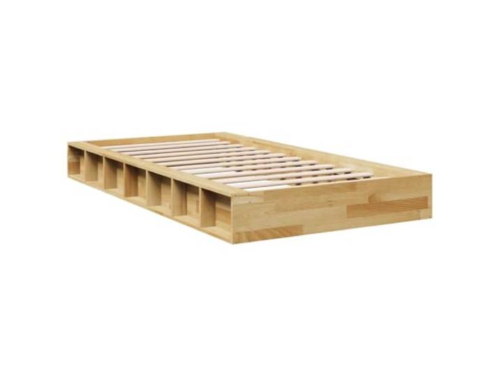 KTHLBRH Bettgestell 90 x 200 cm aus massivem Eichenholz Lattenrost aus Sperrholz, Ablagefächer, ohne Matratze, Montage erforderlich