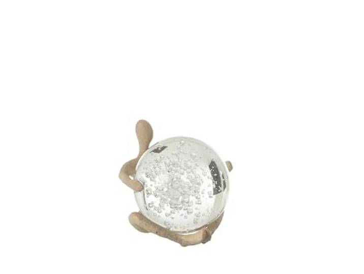 J-Line Figuur kogel hars/kristal beige