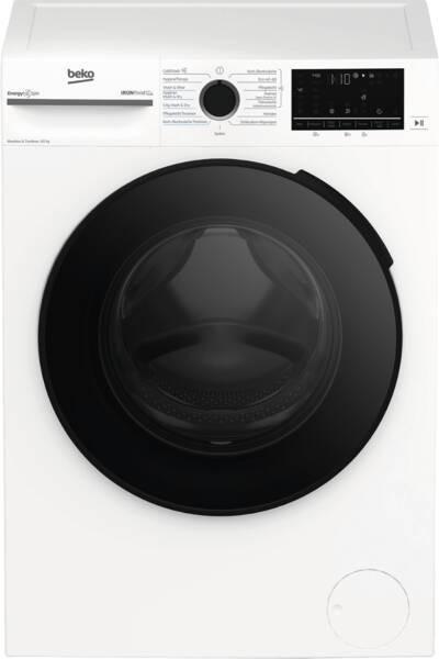 Beko BM3DT4844W, Frontlader, Freistehend, Weiß, Links, Tasten, Drehregler, AquaWave
