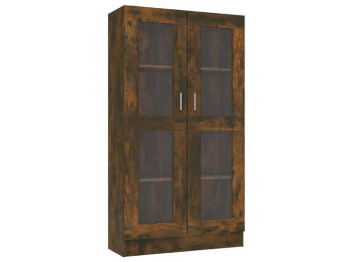 vidaXL Vitrinenschrank, Vitrine für Schlafzimmer Wohnzimmer Büro, Sideboard mit viel Stauraum, Highboard Schrank Beistellschrank, Räuchereiche Holzwerkstoff