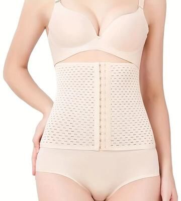 Uplifted Finds High Compression Men's Waist Trainer Trimmer Belt beige 3xl