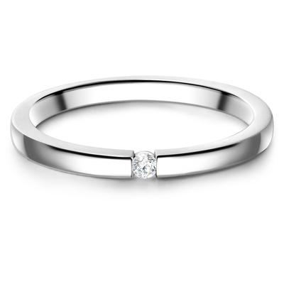 Solitärring GLANZSTÜCKE MÜNCHEN "GSM394" Gr. 52, silber, Fingerringe, Damen, 52, 1,9mm, aus Sterling Silber