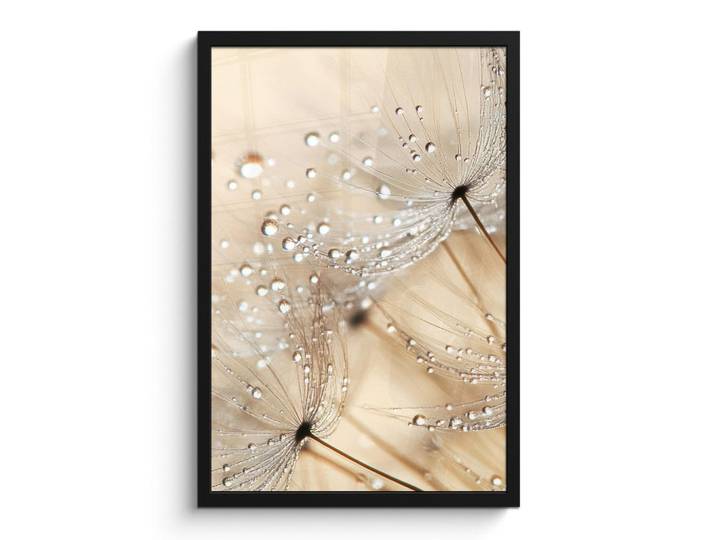 MuchoWow Poster MIT Rahmen Löwenzahn - Abstrakt - Natur - Beige Bilder mit Rahmen 40x60 cm, Braun, Papier, Rechteckig, 40x60 cm, gerahmt, Bilder & Rahmen, Bilder
