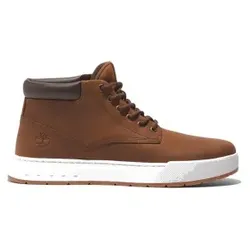 Timberland für Herren. TB0A297Q3581 Braune Maple Grove Sneaker aus Leder mit mittelhohem Schaft und Schnürung (41.5), Wohnung, Schnürsenkel,