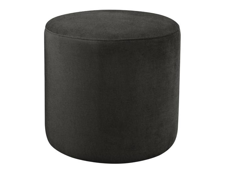Polsterhocker Moulton 45 x 46cm Grau/Anthrazit Samt Onoli: Anthrazit