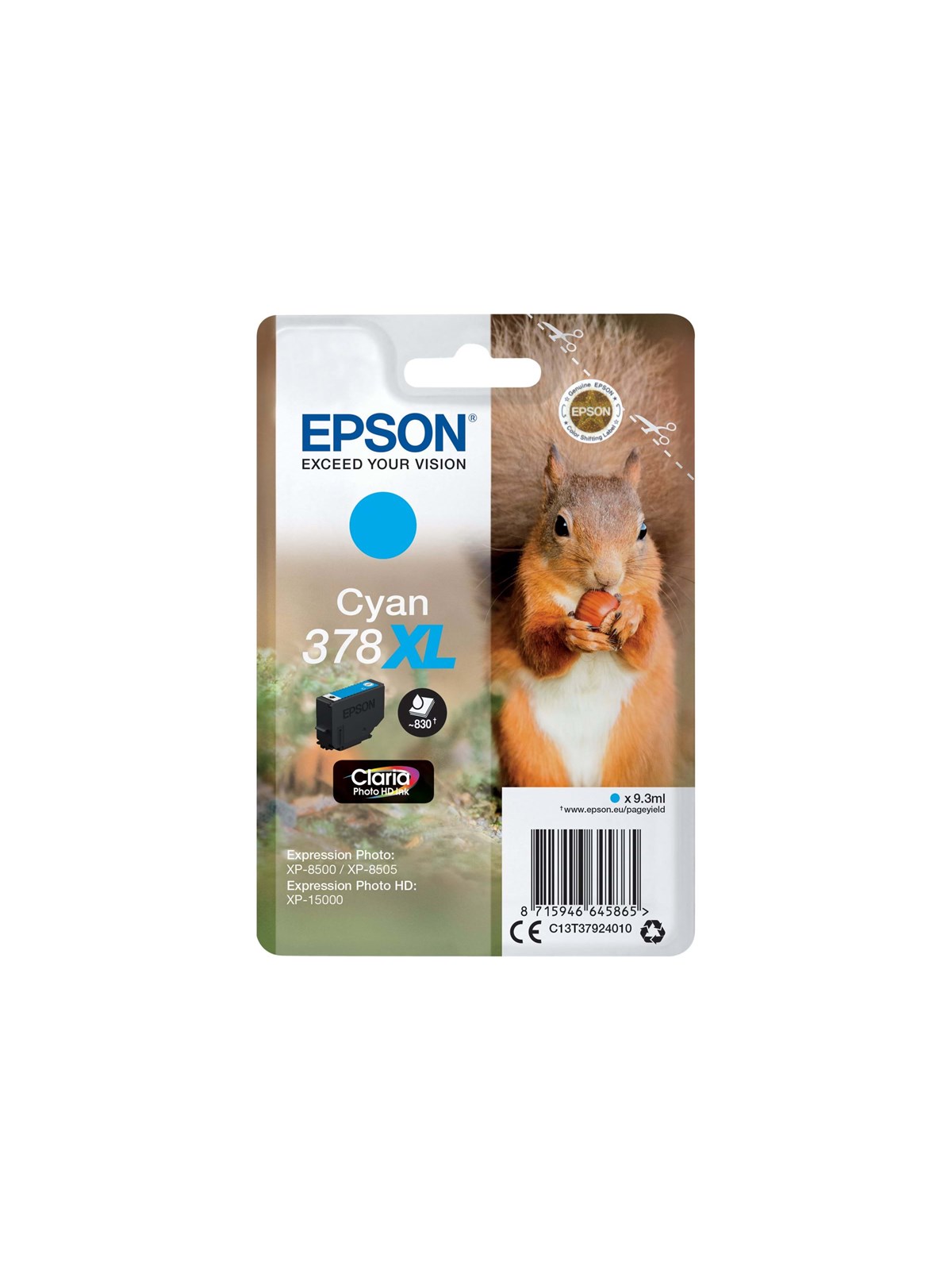 Epson 378XL - høj kapacitet - cyan - original - blækpatron