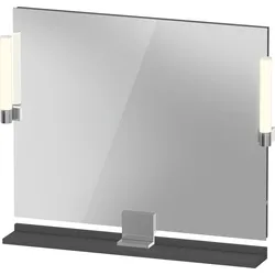 Duravit Sivida Spiegel, chrom, 850x36x650mm, Aufsatzleuchte, Sensorschalter, Netzanschluss, SV7422010490000, Farbe: Graphit matt