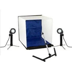 Falcon Eyes Faltbarer Aufnahmebox PBK-40AB-2LS 40x40 cm + 2 Lampen, Hintergrundsystem, Schwarz