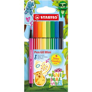 Stabilo Filzstifte Pen 68 Mini Animal Vibes, 668/8-07, Strichbreite 1mm, im Etui, 8 Stück