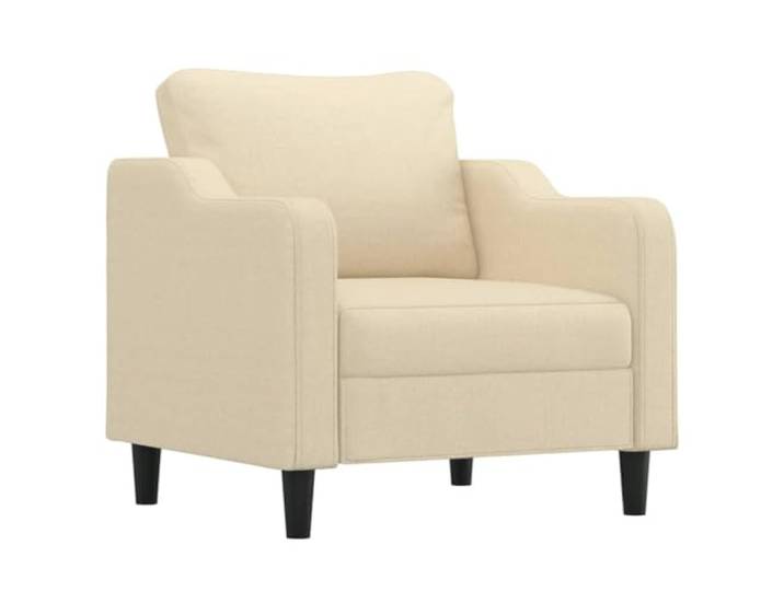 KTHLBRH Sofa-Set, 4-teilig, Creme mit Kissen Atmungsaktiver Stoff, robuster Rahmen, inklusive Fußstütze, geeignet für Wohnzimmer