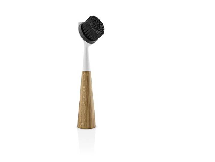 Eva Solo Brosse à vaisselle en nylon chêne blanc Brosse à vaisselle sans effort pour les débris tenaces