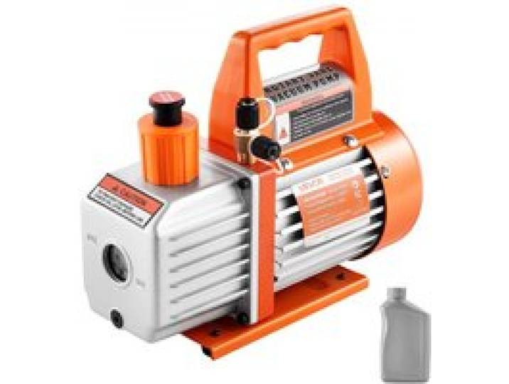 VEVOR Pompe à Vide, 100 L/min, Pompe à Vide Climatisation à Palettes Rotatives 1 Étage, avec Bouteille d'Huile, Entretien Climatiseurs Automobiles, Dégazage Résine, pour Systèmes CVC R134a R22 R410a