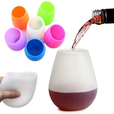 Modern Mode Marketplace Collapsible Silicone Wine Cup Portable Camping Cup Shatterproof Foldable Travel Drinkware white