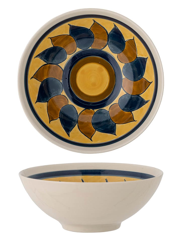 Bloomingville Schale "Heikki" in Gelb/ Braun/ Blau - Ø 19 cm - onesize