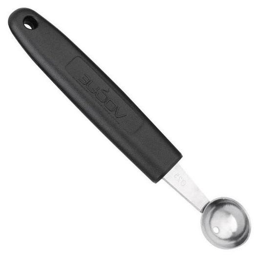Lepel Fruit Bol IJsschep voor desserts maken in roestvrij staal zwart 25mm